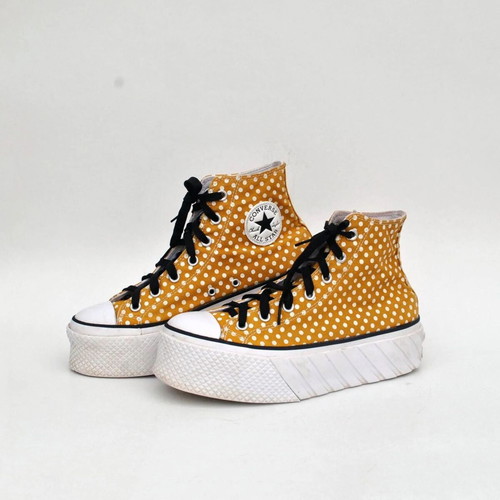 Converse All Star Polka Dot Double Sole High Top Sneakers, size 41