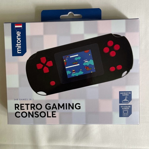 Mitone retro handheld gaming console new, black with 248 games