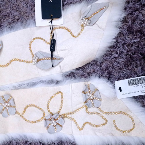 Celestino fur scarf new, 100% rabbit fur and leather