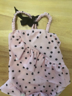 Two in a castle polka dot one-piece swimsuit like new, 1 year