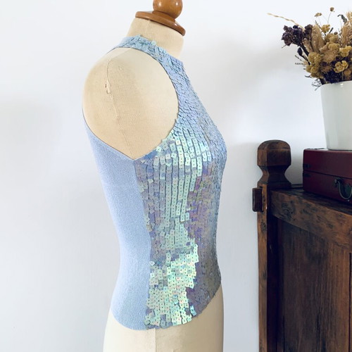 Vintage Veloudakis top turquoise size S like new