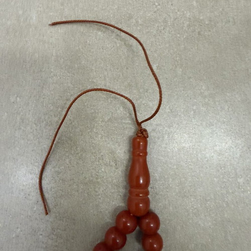 Komboloi bakelite worry beads used, 33 beads, 15 cm