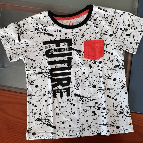 Reflex modern boys' T-shirt, black and white, size 104 cm