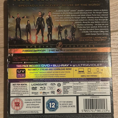 The Hunger Games Catching Fire Blu-Ray used with English subs