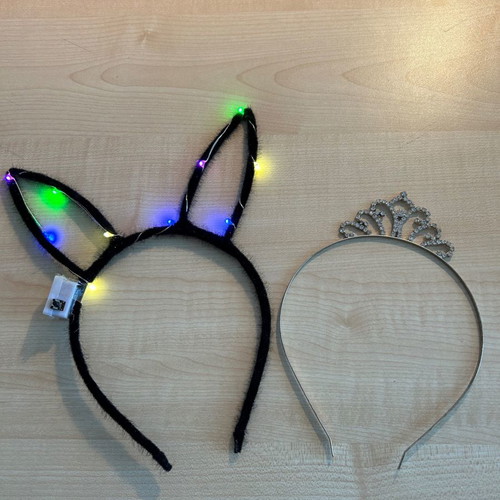 Carnival headbands with lights, crown and bunny ears