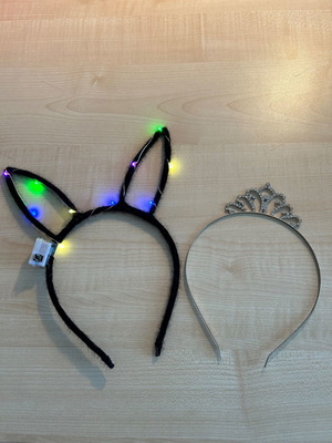 Carnival headbands with lights, crown and bunny ears