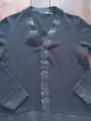 Men's cardigan Free Wave black used with metallic rib detail, size M