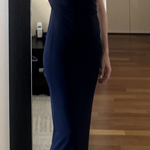 Zara Elegant Halter Maxi Dress, navy blue, size S