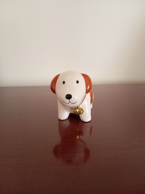 Ceramic decorative dog figurine new with bells