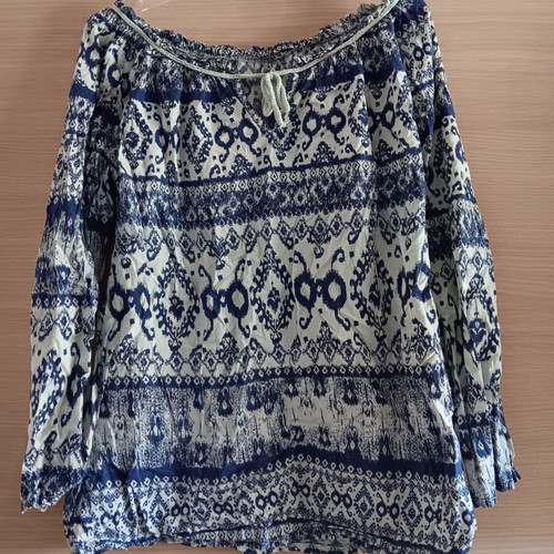 Women's blouse used, blue and turquoise, sizes L and XL
