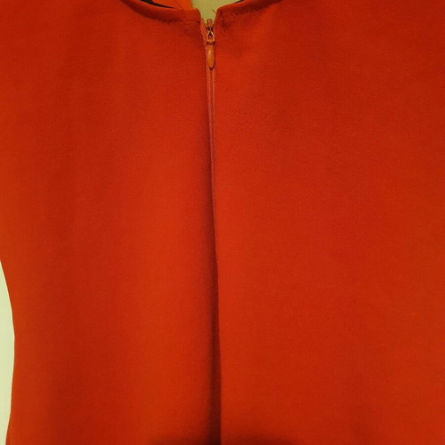Coocu fitted red dress with sleeves and sheer details like new