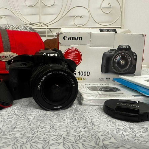 Canon EOS 100D DSLR Kit 18-55mm used, original box and case