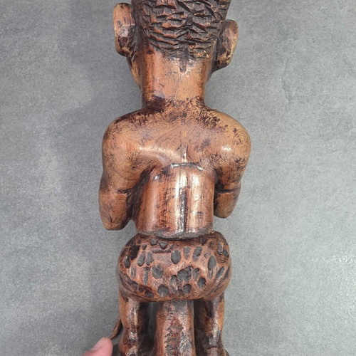Vintage African wooden warrior sculpture, 27 cm, solid wood