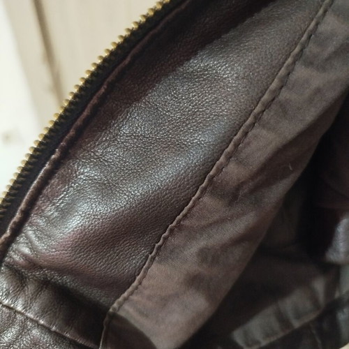 Caroll leather jacket used, lamb leather, size 44, brown