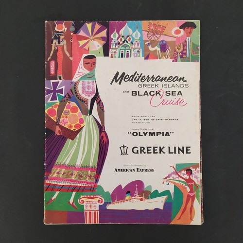 Greek Line Olympia 1958 ship brochure deck plan