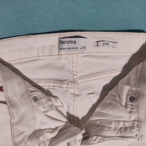 White denim pants Bershka like new, size 34
