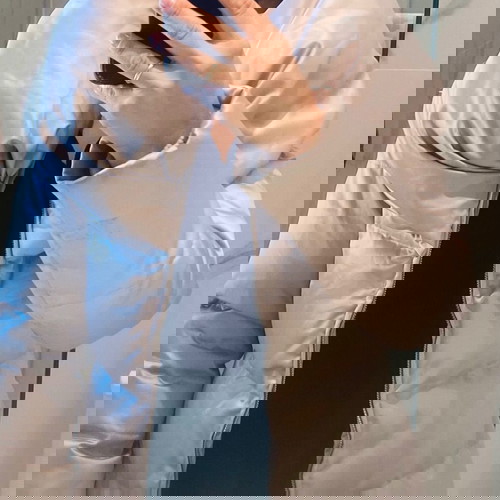 Γυναικείο μπουφάν πολύ ζεστό με ιδιαίτερο γιακά μέχρι το γόνατο, σαν καινούργιο, μέγεθος S