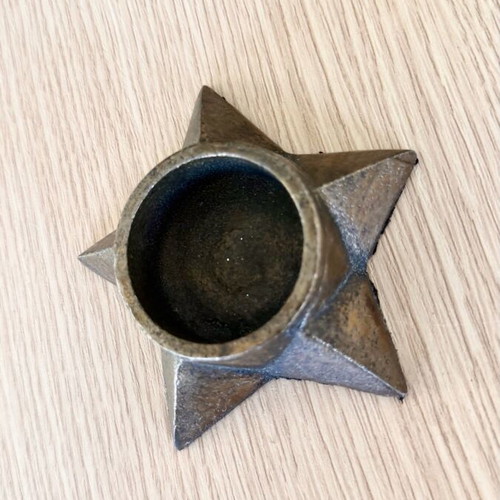 Metal Star Tealight Holders Set of 3 Rustic Industrial Style