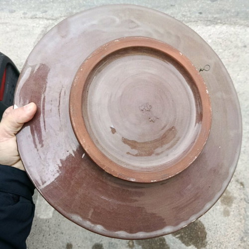 Large handmade plate like new from Yria workshop in Paros