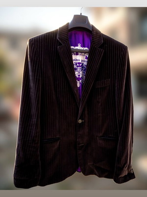Suede jacket like new, black corduroy, medium to large