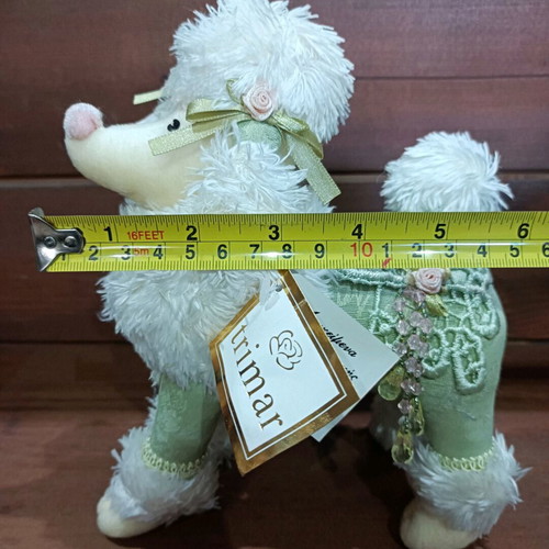 Trimar poodle fabric doll new, greenish
