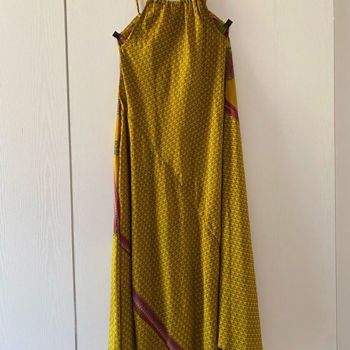 Swarna long sleeveless dress, new, 100% silk, colorful