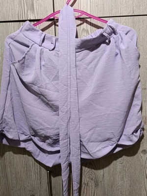 Σορτς λιλά με τσέπες και ζωνάκι, καινούργιο, έως L