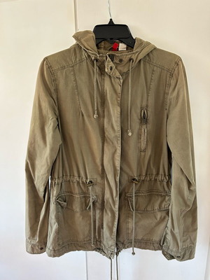 H&M parka jacket khaki used, size S