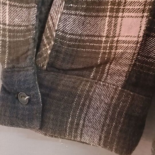 Winter shirt Pull & Bear used, gray and pink plaid, size S
