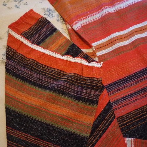 Vintage curtain side panels set of 2 used, heavy jacquard fabric 70x220 cm