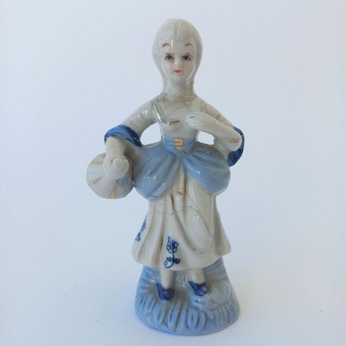 Set of 3 old porcelain figurines used, bibelot