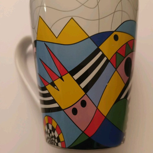 Pizza Fan promotional mug with D. Korovesi designs like new