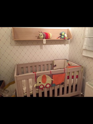 Kids.com κούνια που γίνεται μετά κρεβάτι σαν καινούργιο, γκρί