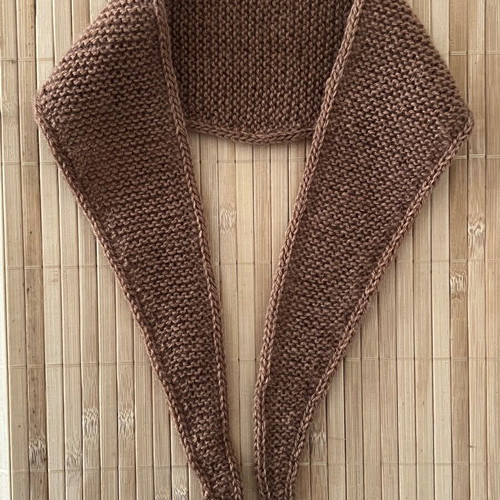 Sophie's scarf hand-knitted, new, brown