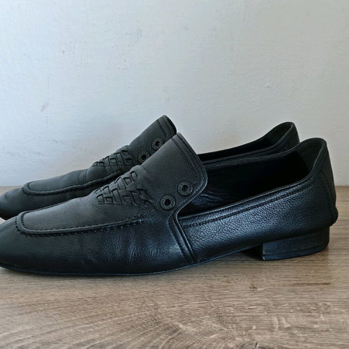 Emporio Armani leather loafers used, size 44.5, black