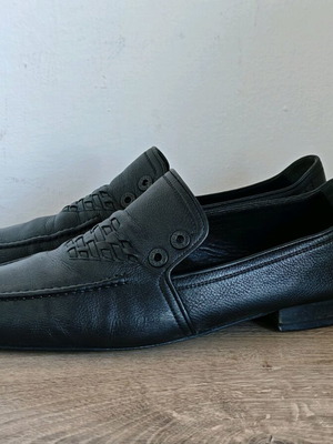 Emporio Armani leather loafers used, size 44.5, black
