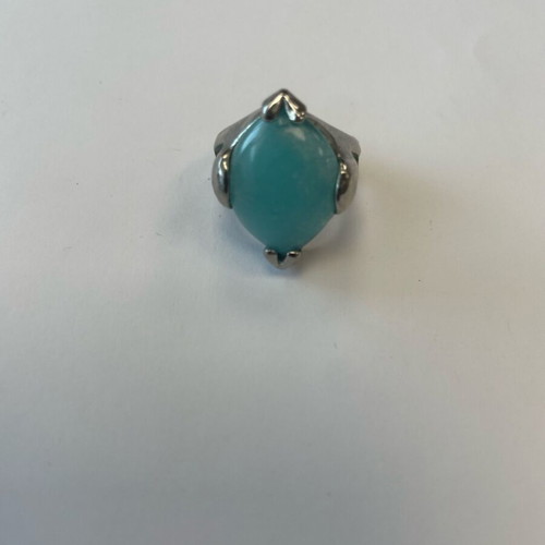 Silver ring with blue-turquoise stone like new
