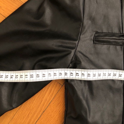Black biker faux leather jacket used, size S/M