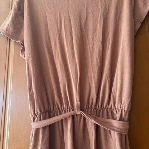 Enzzo fabric jumpsuit like new, brown with green stripe, size M