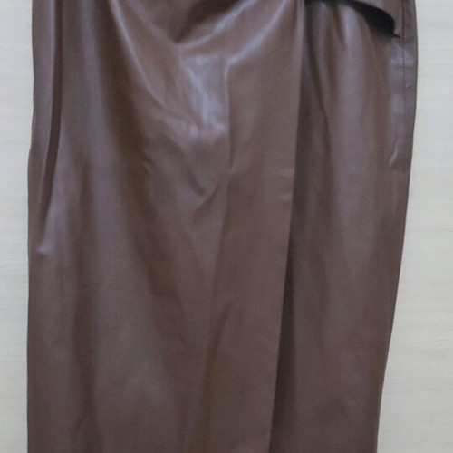 Zara brown leatherette skirt new, size S