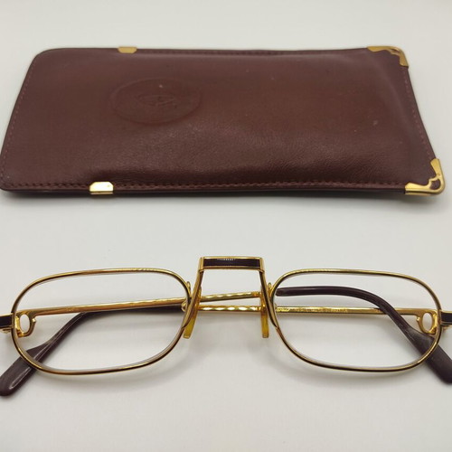 Cartier Vintage Demi Lune Gold Lacquer 22kt Glasses Used