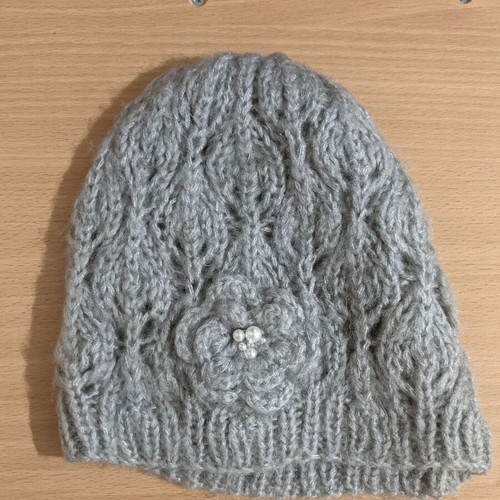 Grey knitted hat