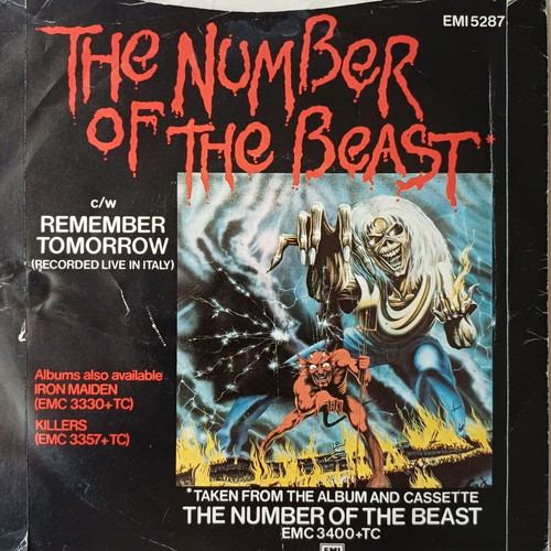 The Number of the Beast 7" red vinyl used, metal