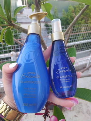 Avon Encanto Glamorous body mist 100ml и body lotion 250ml нов комплект