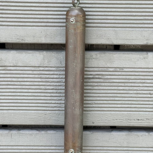 Vintage brass wall thermometer used, 25.5 cm