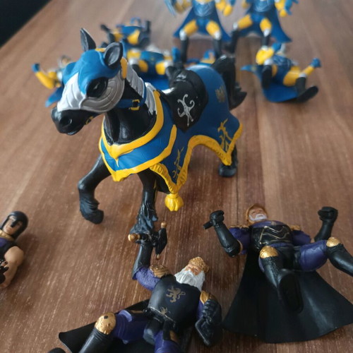 Knight collection used, 10 knights and 1 horse