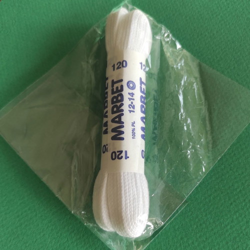 White flat shoelaces new, length 120 cm
