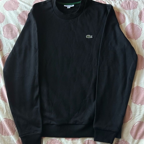 Lacoste black fleece crewneck pullover sweatshirt like new