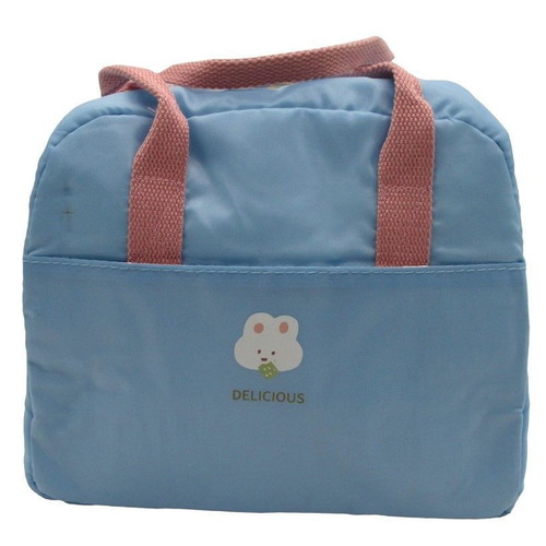 Lunch bag ισοθερμικό γαλάζιο με πλαινό τσεπάκι καινούργιο