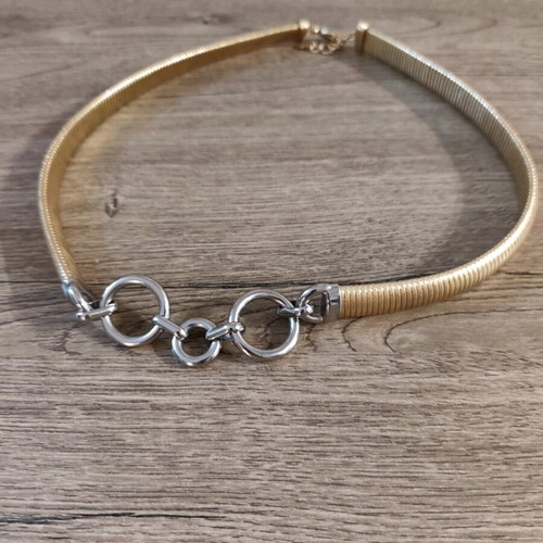 Zara vintage elastic belt "Snake" like new, gold and silver